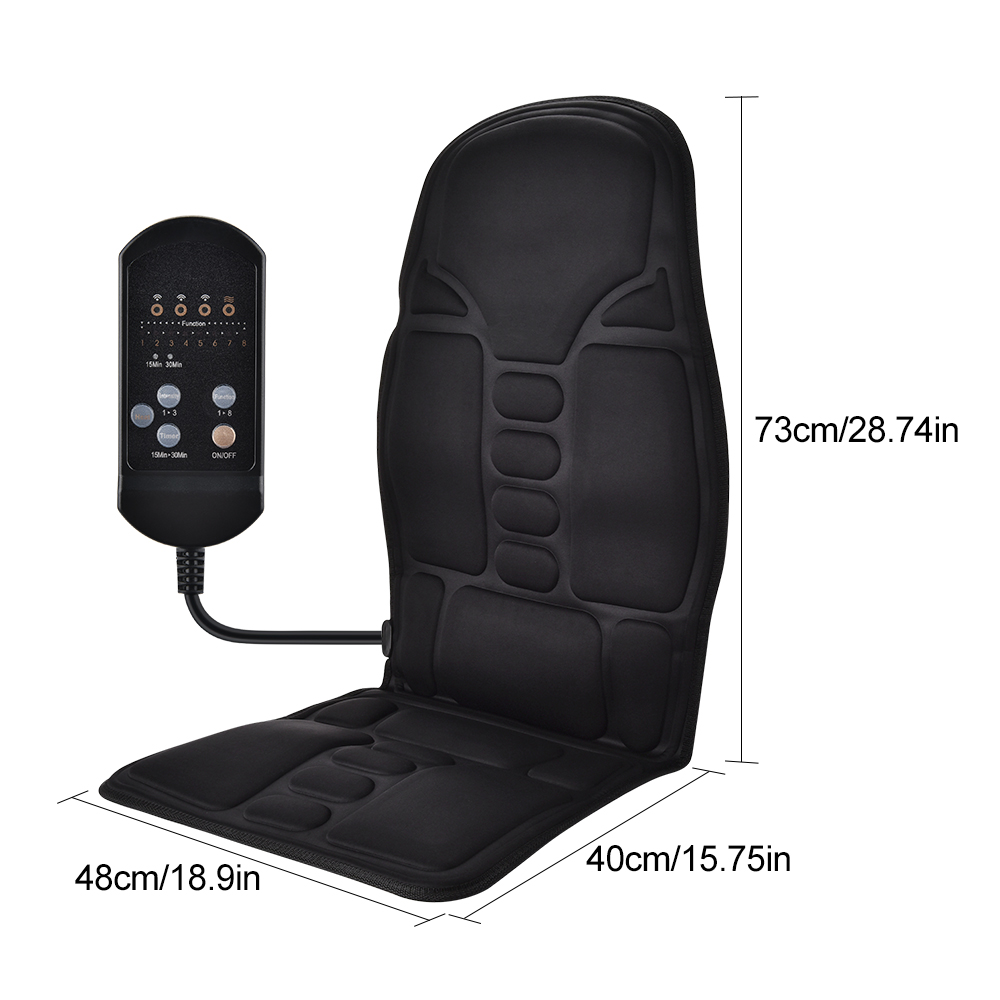 Full-Body Back Neck Waist Infrared Therapy Heated Massage Electric Vibrator Cushion Seat Car Home Office Massage Chair Mat Pad